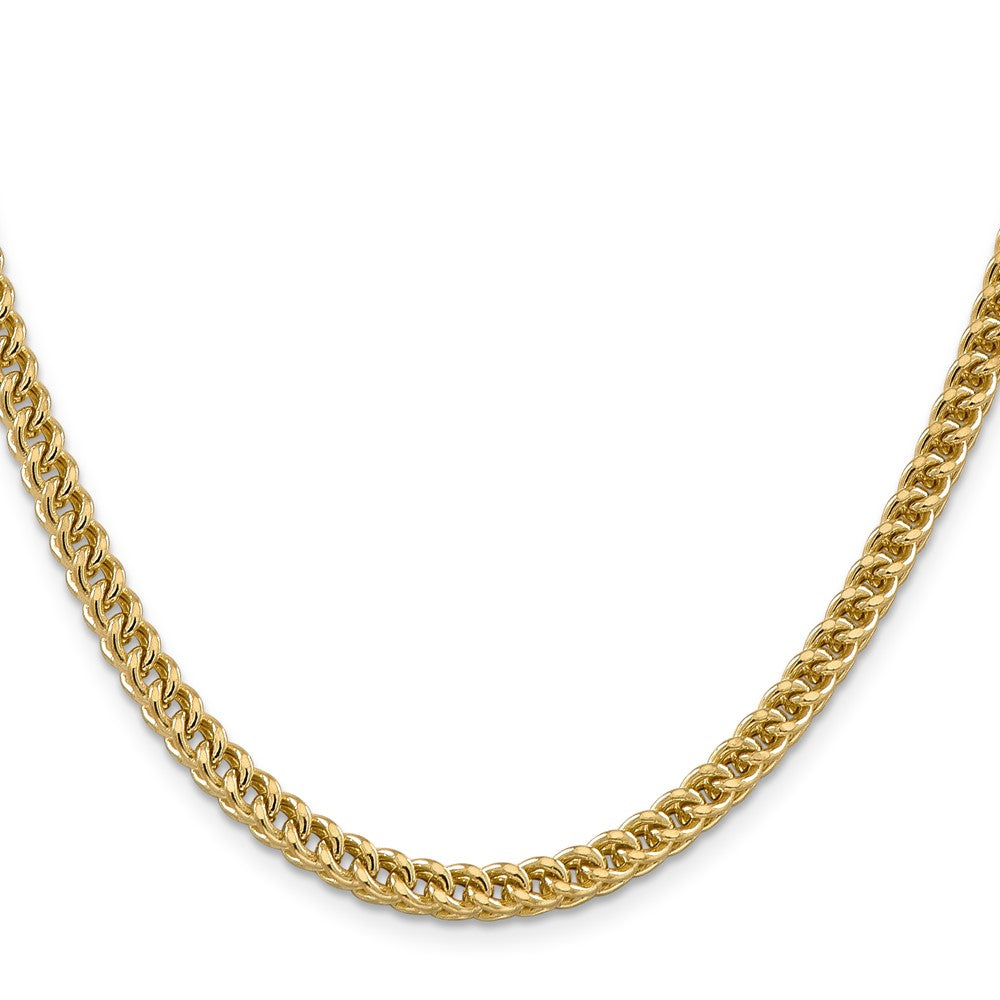 14K 24 inch 4.5mm Semi-Solid Franco with Fancy Lobster Clasp Chain