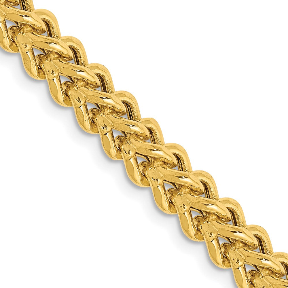 14K 24 inch 4.5mm Semi-Solid Franco with Fancy Lobster Clasp Chain