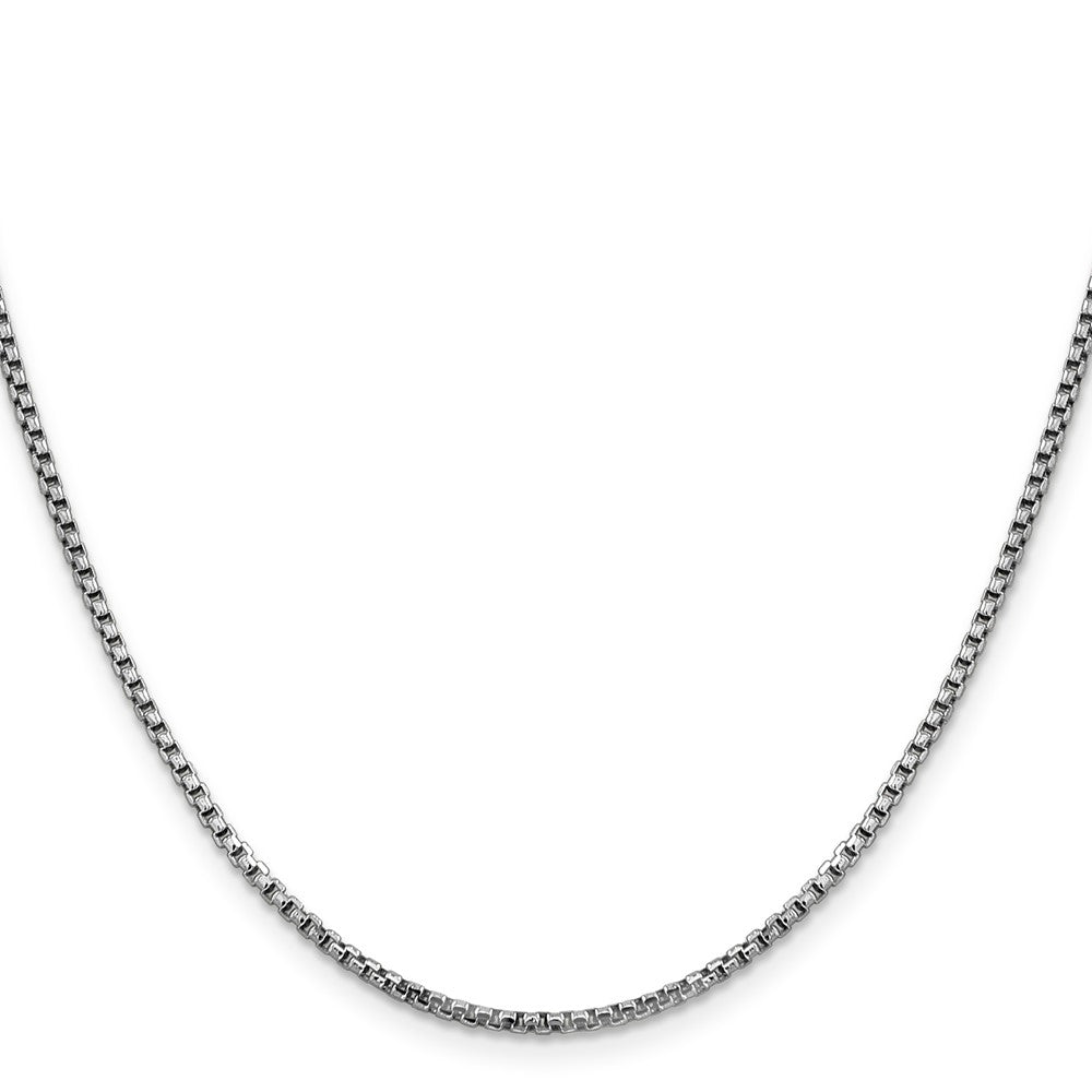 14K White Gold 16 inch 1.75mm Semi-Solid Round Box with Lobster Clasp Chain