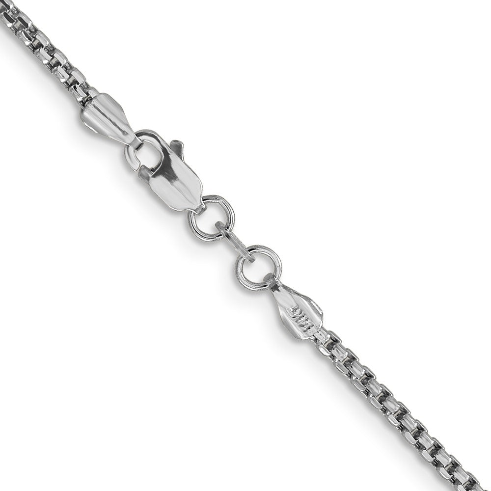 14K White Gold 16 inch 1.75mm Semi-Solid Round Box with Lobster Clasp Chain