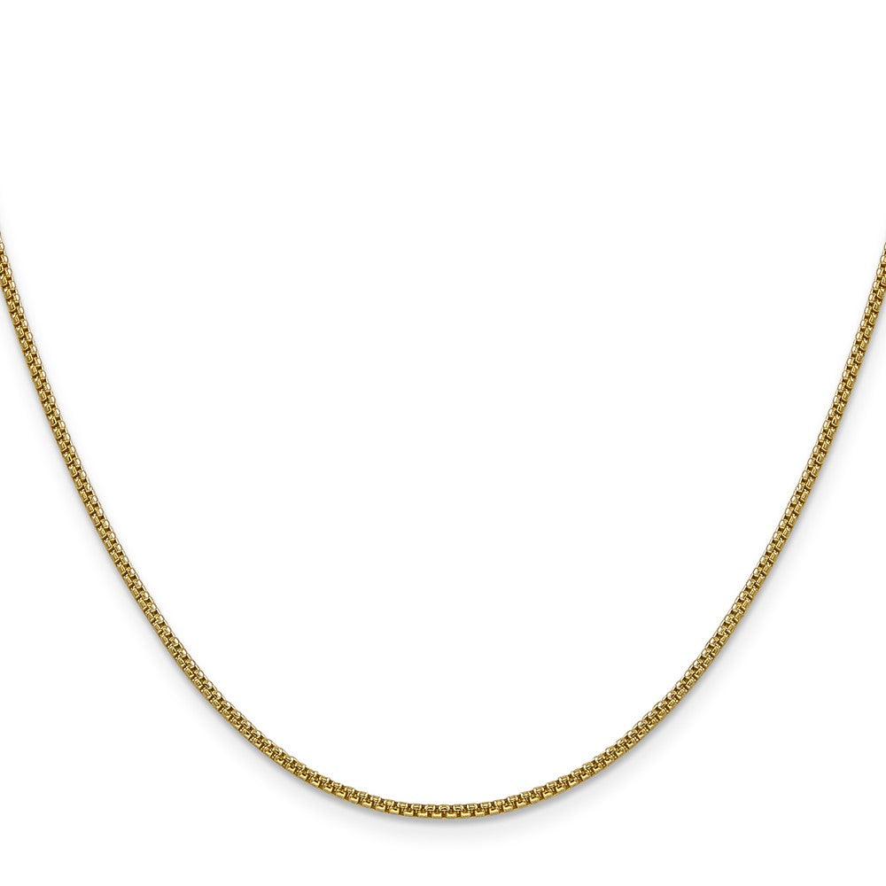 14K 24 inch 1.5mm Semi-Solid Round Box with Lobster Clasp Chain