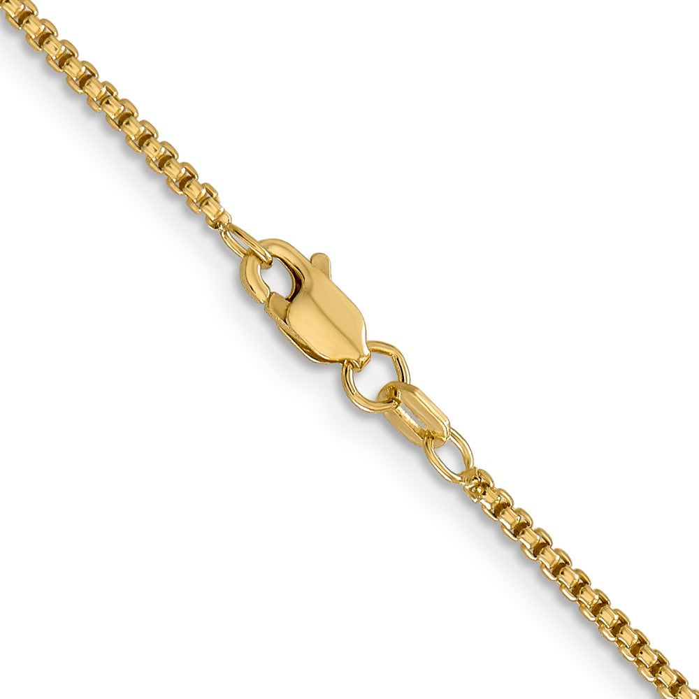 14K 24 inch 1.5mm Semi-Solid Round Box with Lobster Clasp Chain