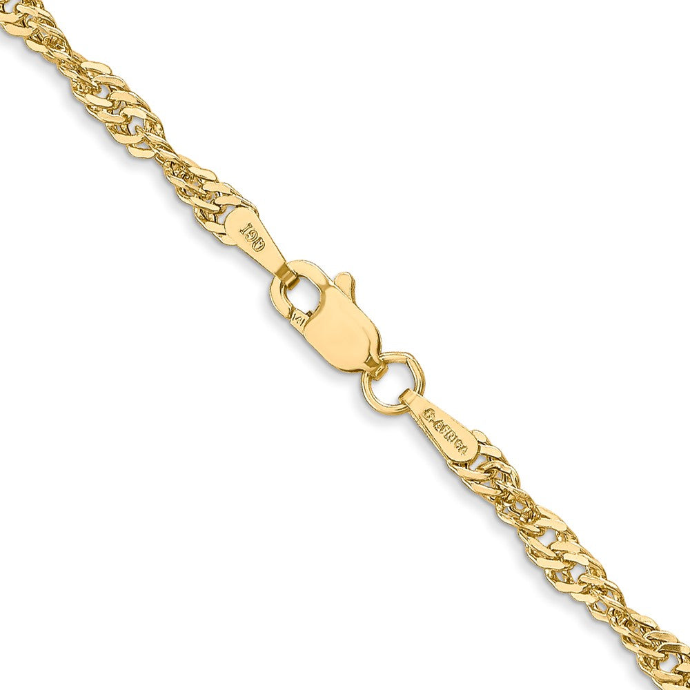 14K 24 inch 2.75mm Lightweight Singapore with Lobster Clasp Chain