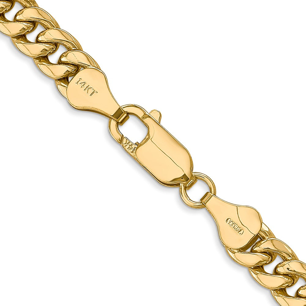 14K 26 inch 6mm Semi-Solid Miami Cuban with Lobster Clasp Chain