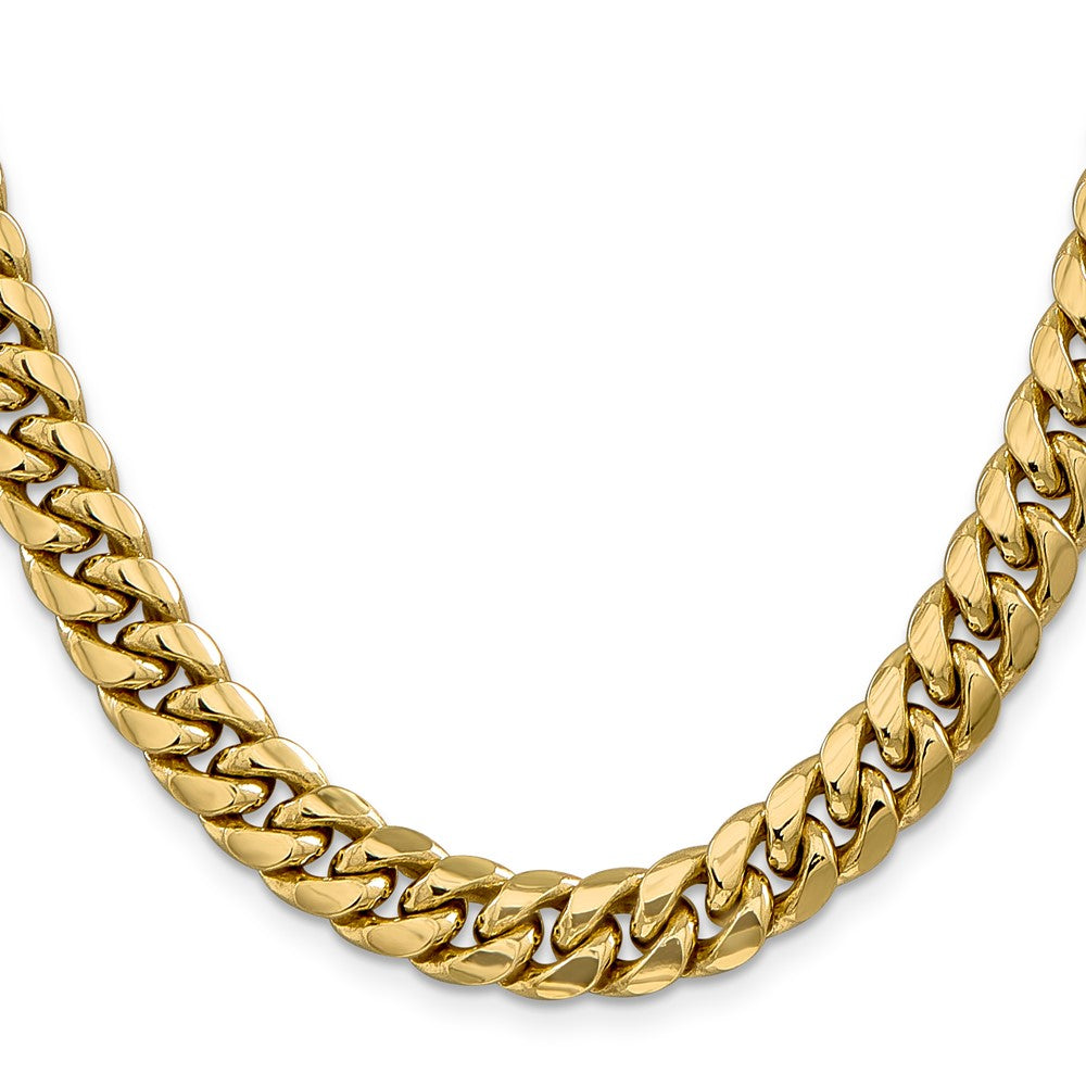 14K 20 inch 9.3mm Semi-Solid Miami Cuban with Lobster Clasp Chain