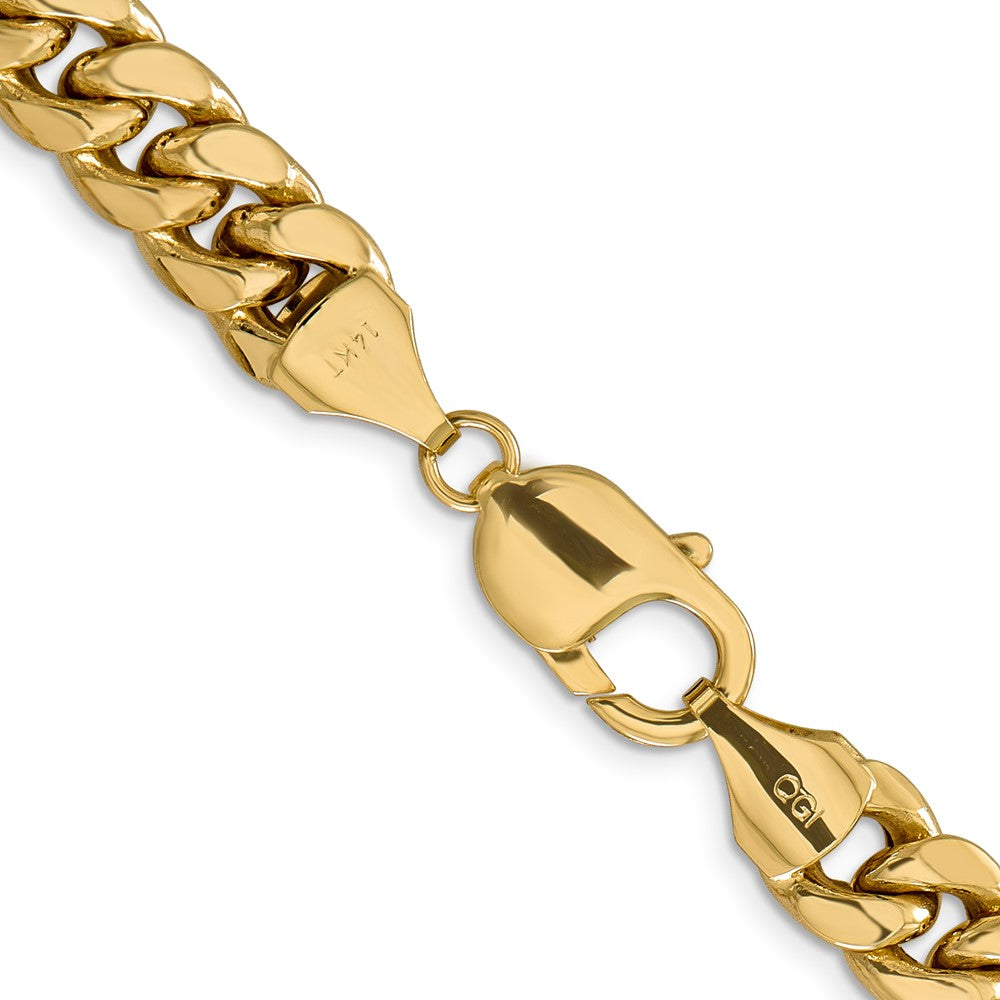 14K 20 inch 9.3mm Semi-Solid Miami Cuban with Lobster Clasp Chain