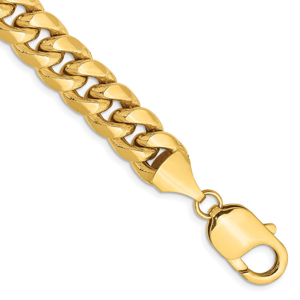 14K 8 inch 9.3mm Semi-Solid Miami Cuban with Lobster Clasp Bracelet