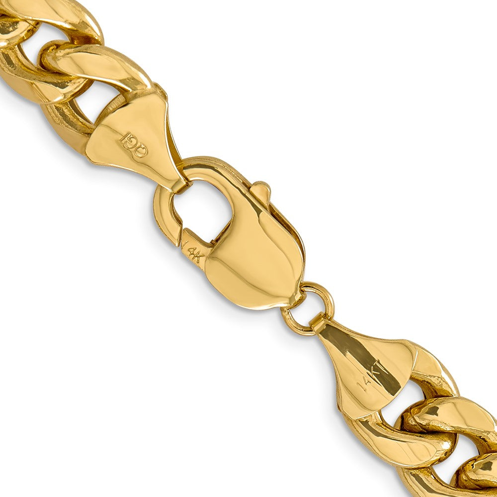 14K 24 inch 11mm Semi-Solid Miami Cuban with Lobster Clasp Chain