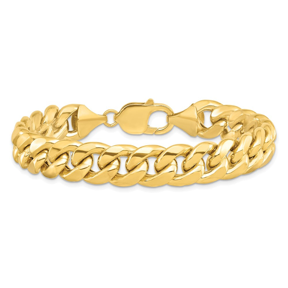 14K 8 inch 11mm Semi-Solid Miami Cuban with Lobster Clasp Bracelet