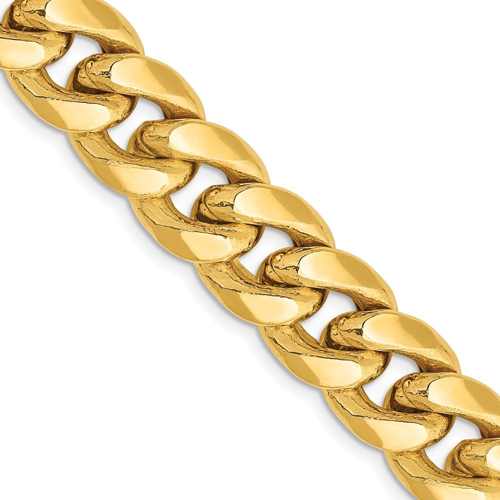 14K 24 inch 11mm Semi-Solid Miami Cuban with Lobster Clasp Chain