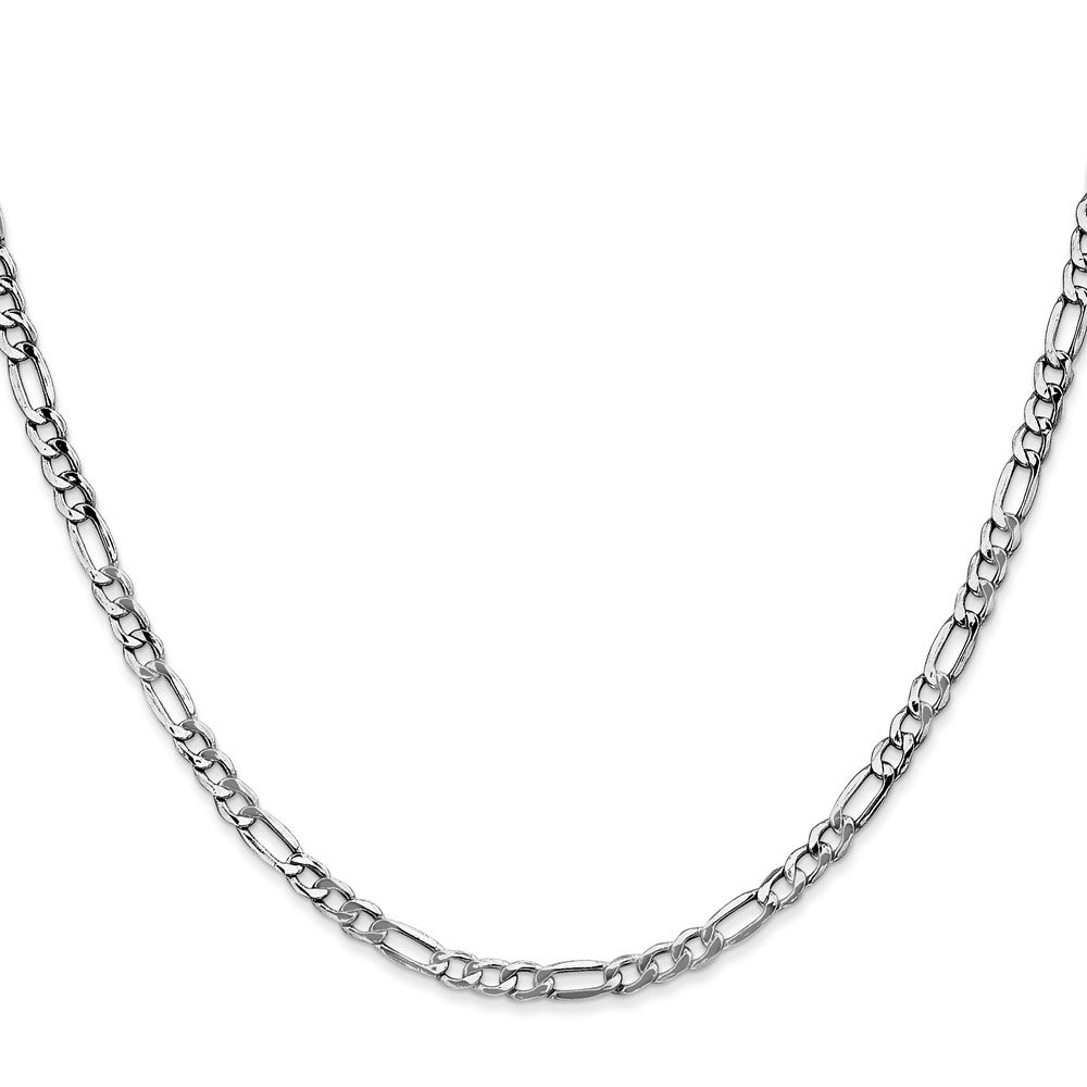 14K White Gold 16 inch 3.5mm Semi-Solid Figaro with Lobster Clasp Chain