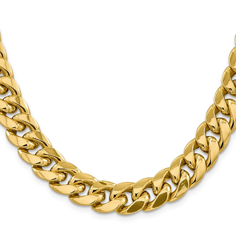 14K 26 inch 13.2mm Semi-Solid Miami Cuban with Lobster Clasp Chain