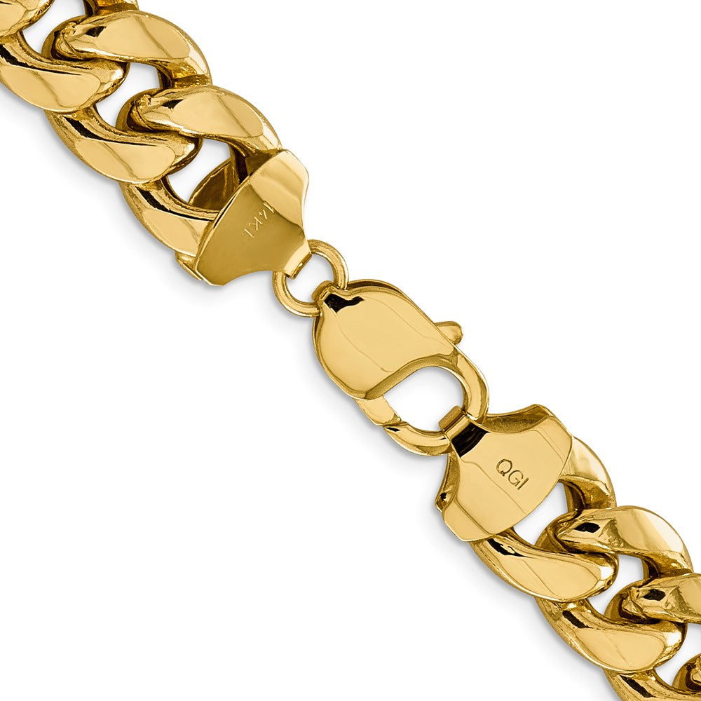 14K 26 inch 13.2mm Semi-Solid Miami Cuban with Lobster Clasp Chain