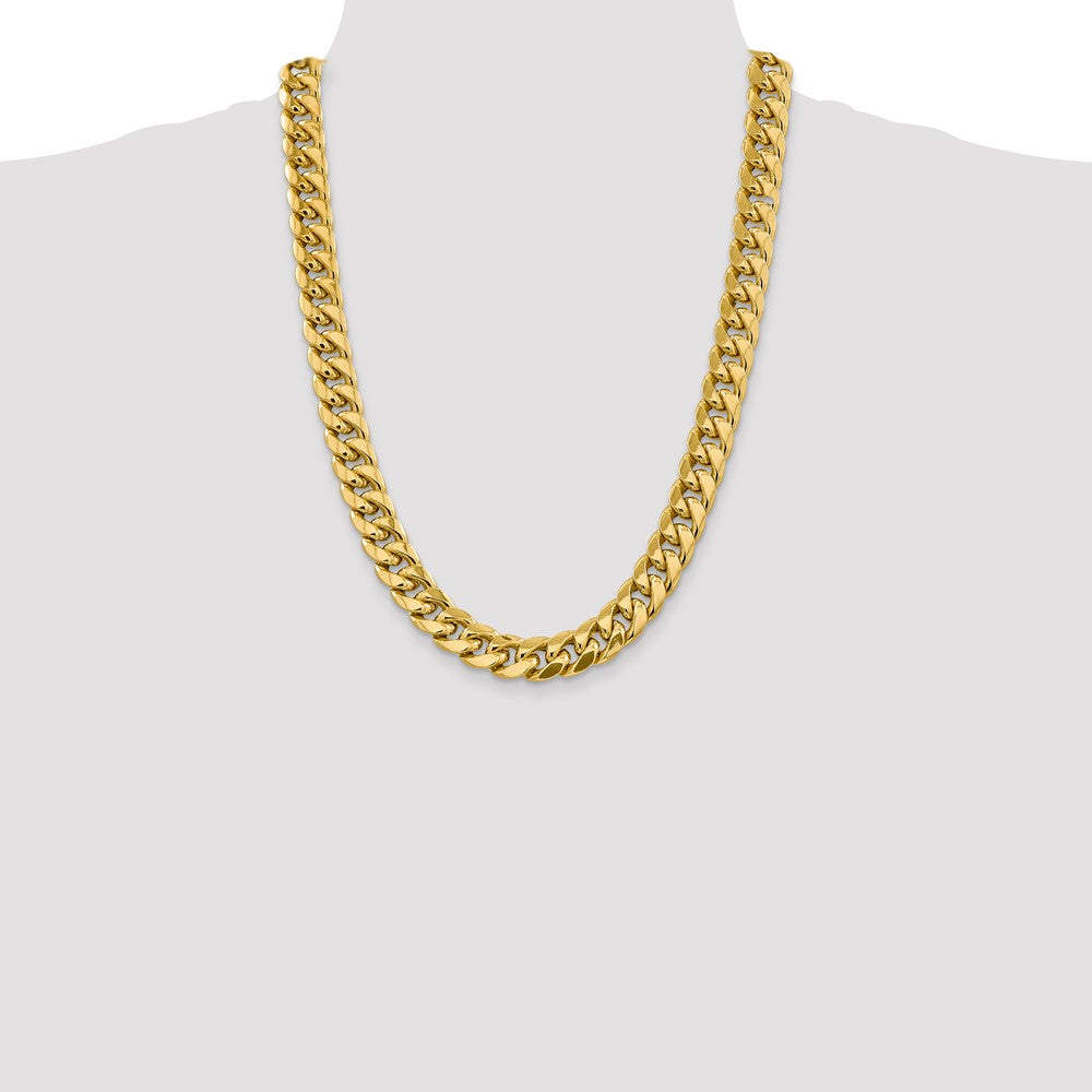 14K 24 inch 13.2mm Semi-Solid Miami Cuban with Lobster Clasp Chain