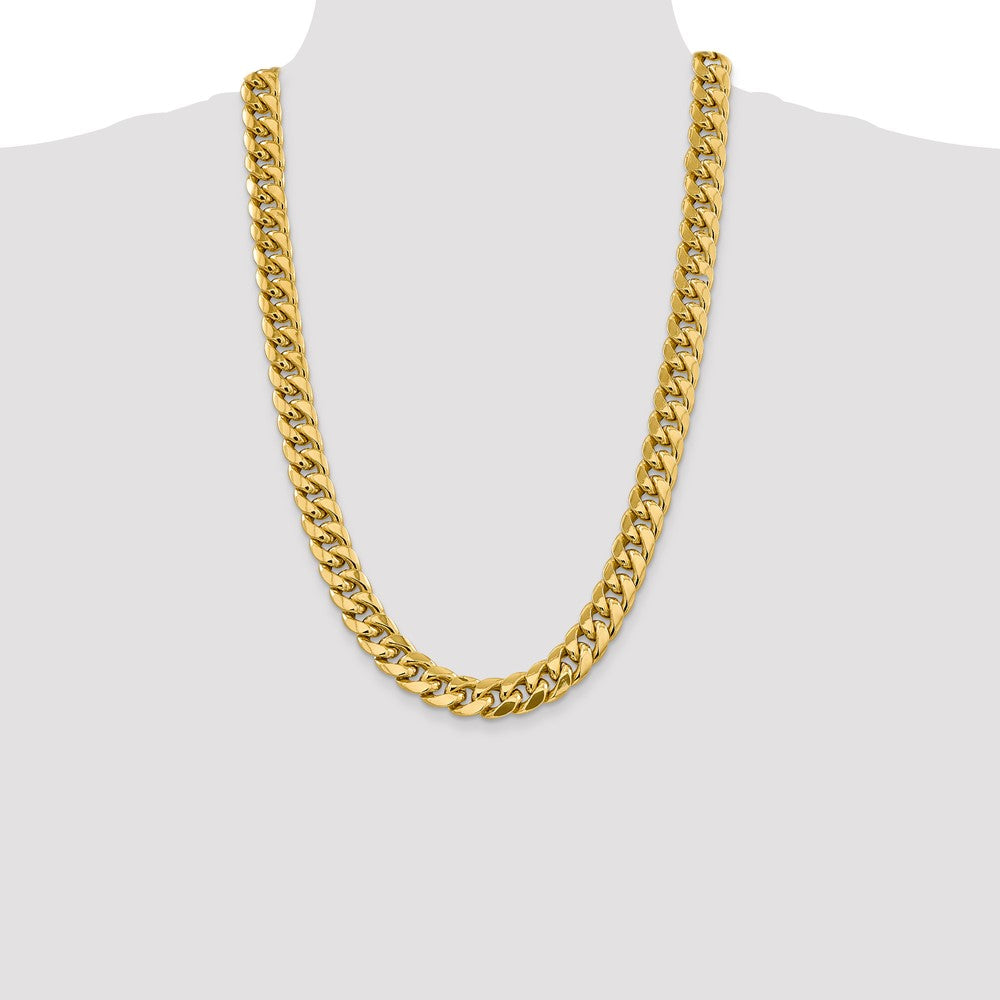 14K 26 inch 13.2mm Semi-Solid Miami Cuban with Lobster Clasp Chain