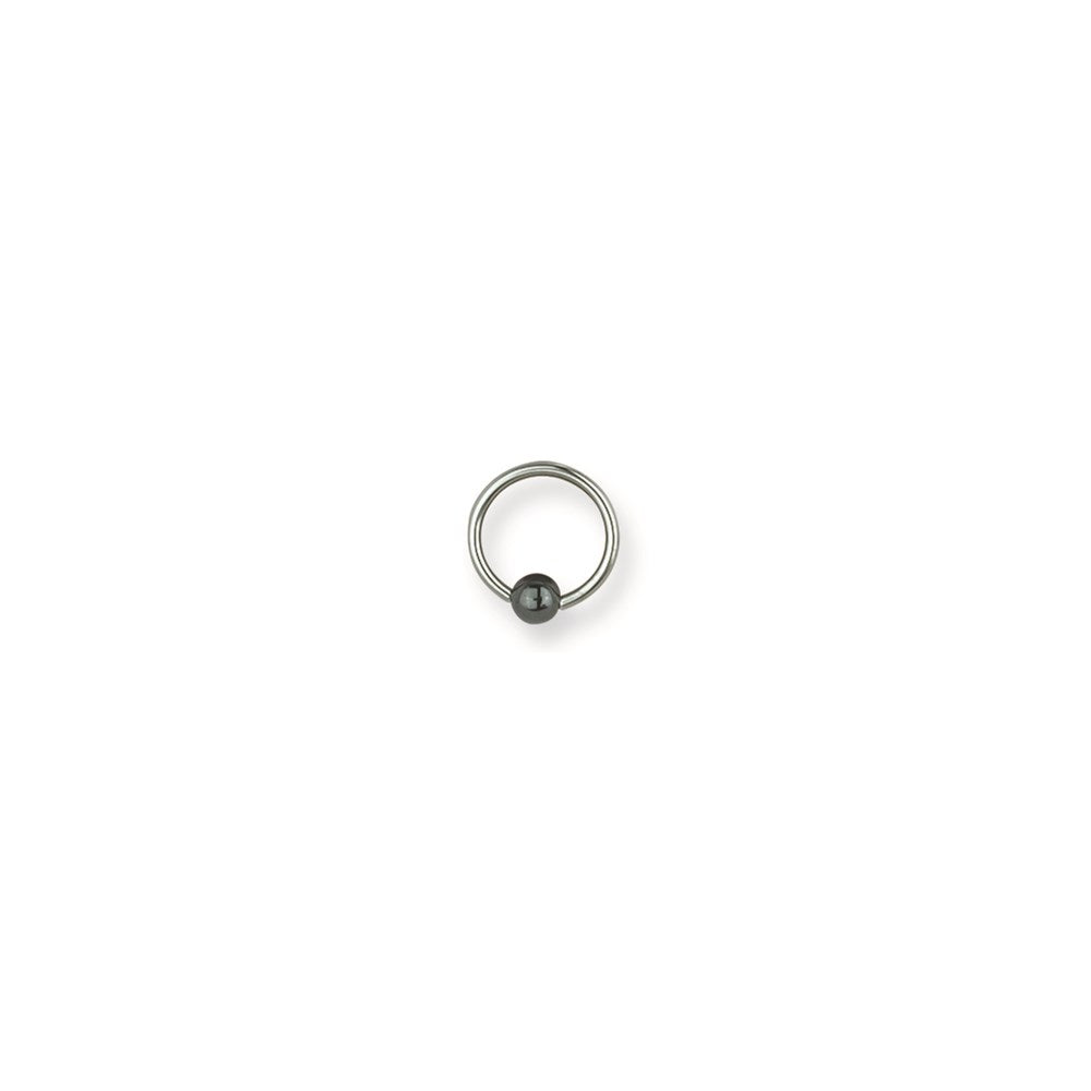 SGSS Captive w Hematite Ball 16G (1.3mm) 3/8 (10mm) Dia w 3mm Gap & 4mm