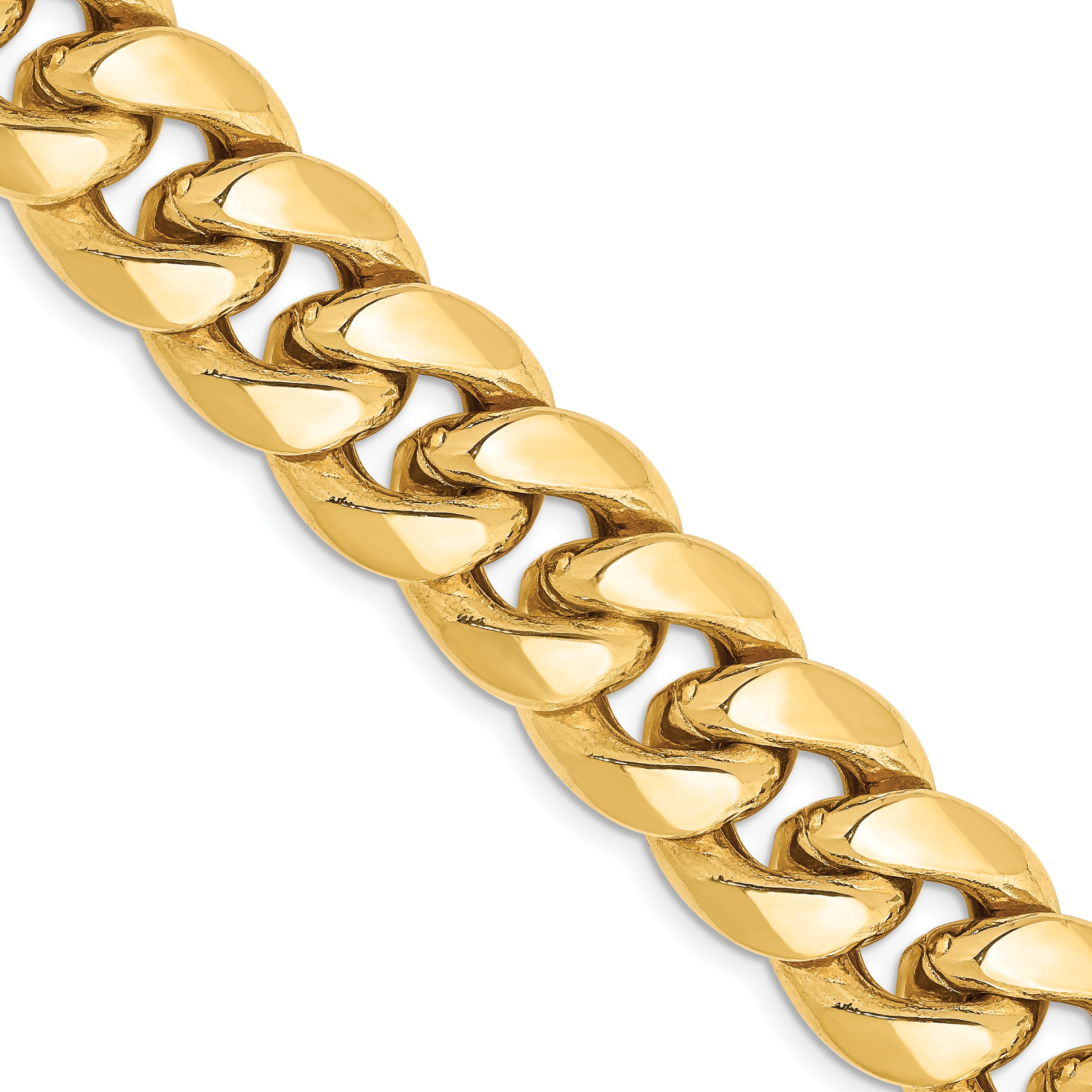 14K 24 inch 13.2mm Semi-Solid Miami Cuban with Lobster Clasp Chain