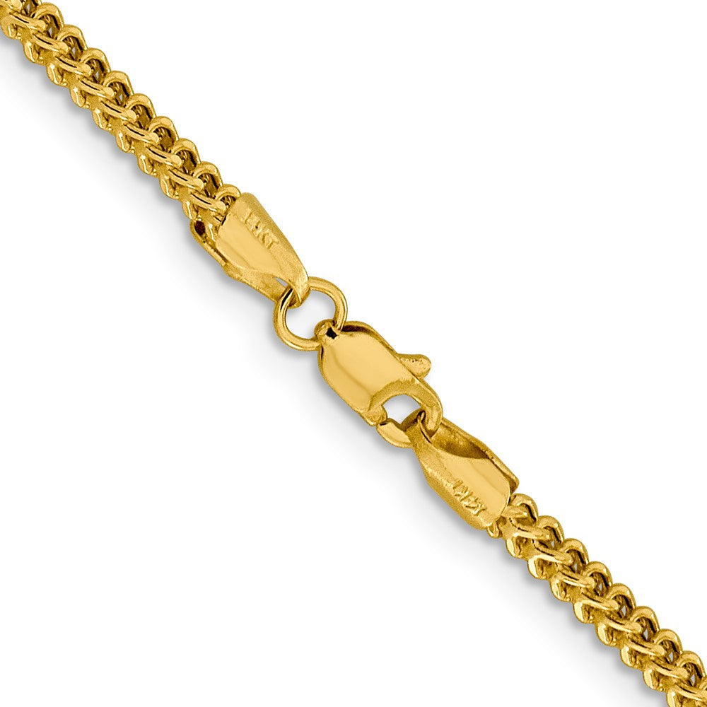 14K 22 inch 2.2mm Semi-Solid Franco with Lobster Clasp Chain