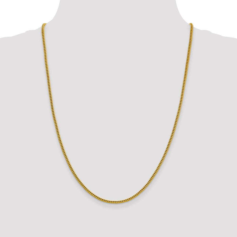 14K 24 inch 2.2mm Semi-Solid Franco with Lobster Clasp Chain