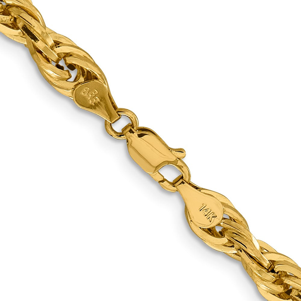 14K 18 inch 5.4mm Semi Solid Rope with Lobster Clasp Chain