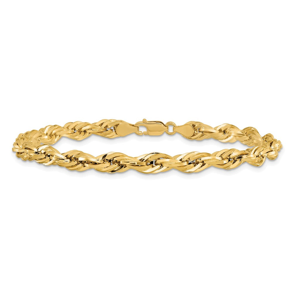 14K 8 inch 5.4mm Semi Solid Rope with Lobster Clasp Chain