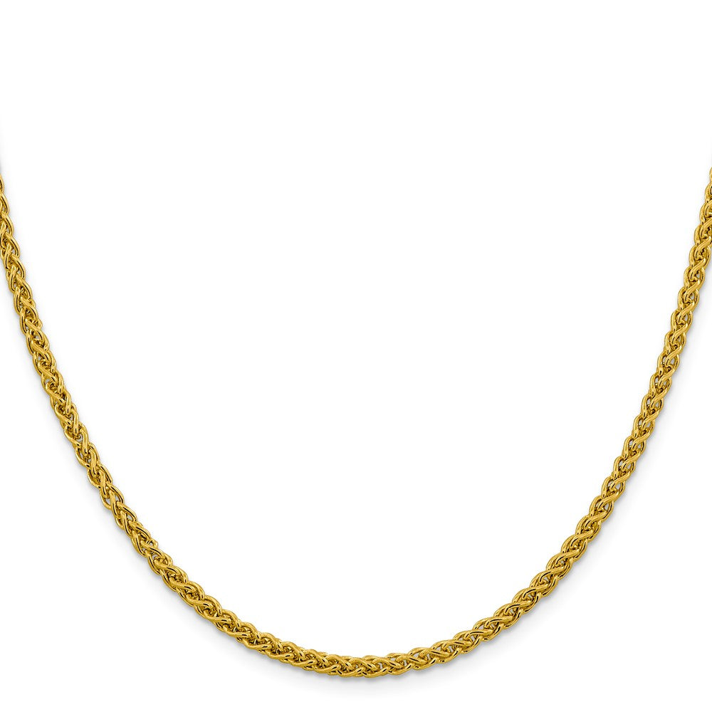 14K 24 inch 3.45mm Semi-Solid Wheat with Lobster Clasp Chain