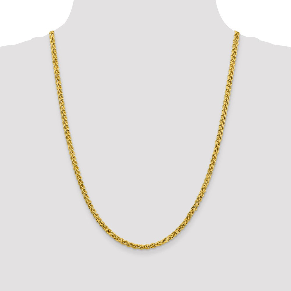 14K 24 inch 4.15mm Semi-Solid Wheat with Lobster Clasp Chain