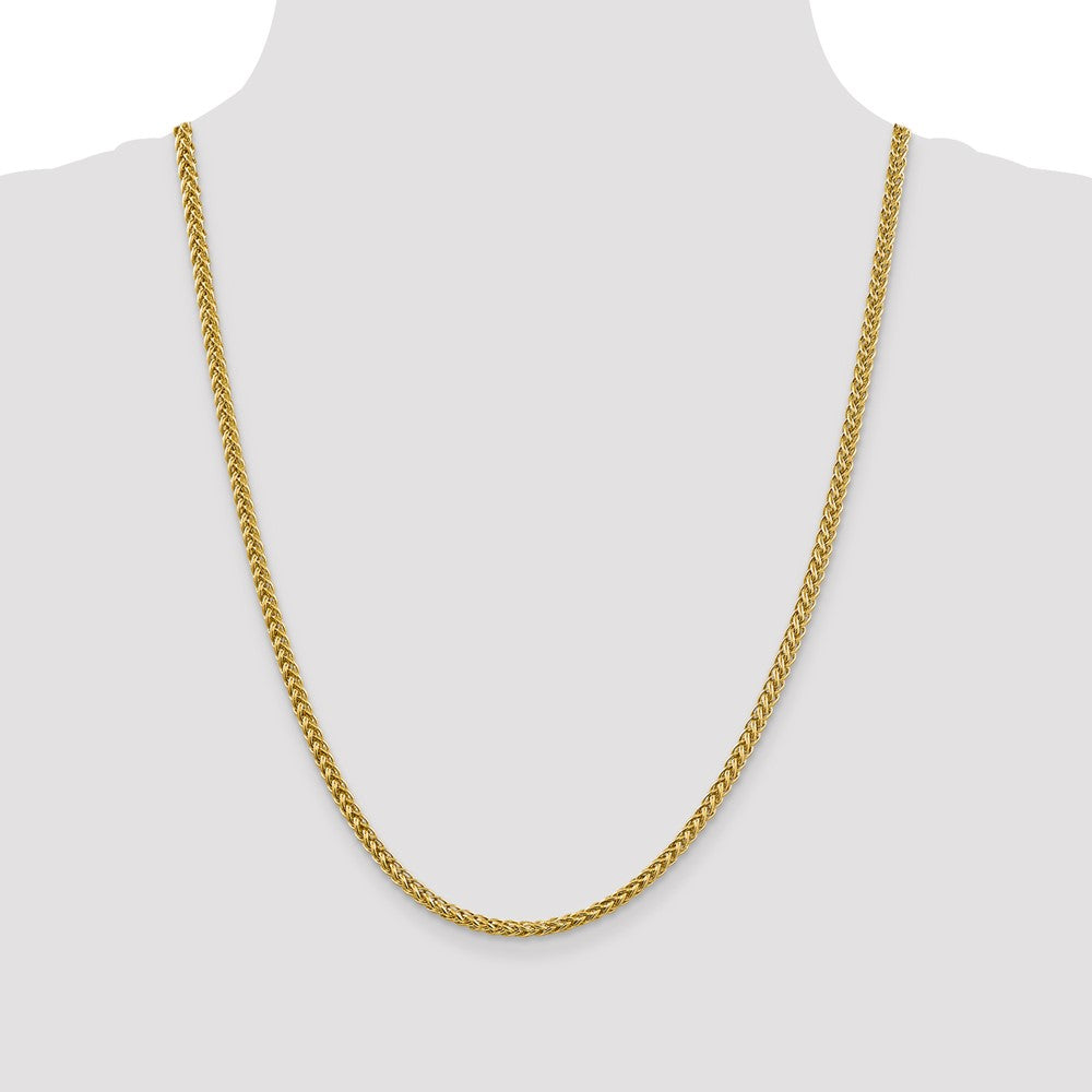 14K 24 inch 4.3mm Semi-Solid 3-Wire Wheat with Lobster Clasp Chain