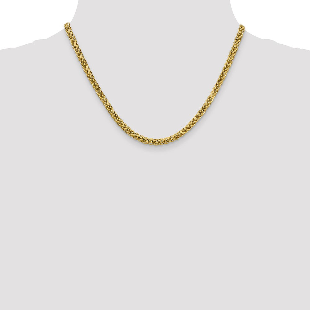 14K 16 inch 4.65mm Semi-Solid 3-Wire Wheat with Lobster Clasp Chain