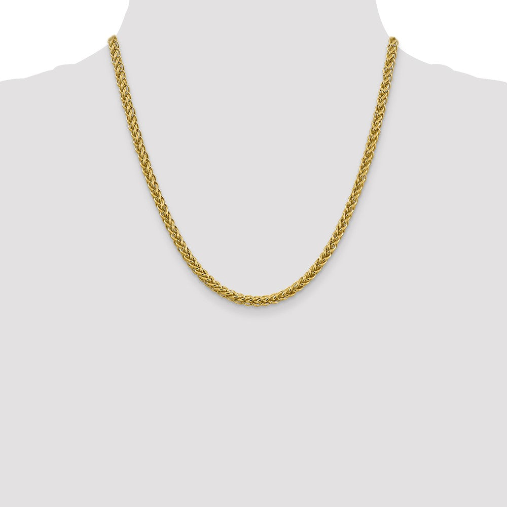 14K 18 inch 4.65mm Semi-Solid 3-Wire Wheat with Lobster Clasp Chain