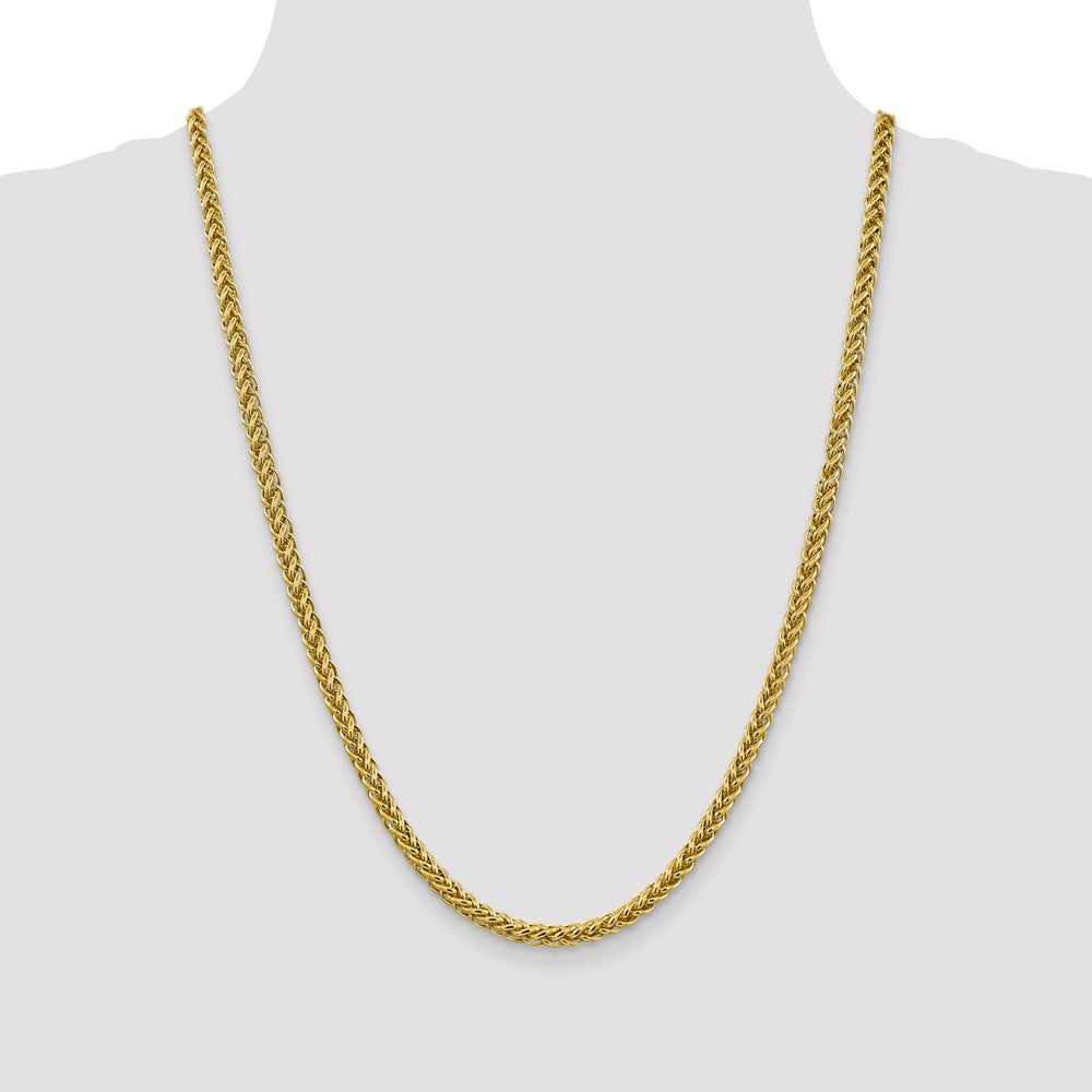 14K 24 inch 4.65mm Semi-Solid 3-Wire Wheat with Lobster Clasp Chain