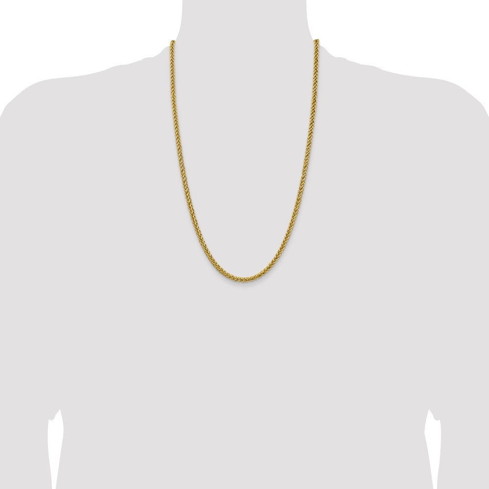 14K 26 inch 4.65mm Semi-Solid 3-Wire Wheat with Lobster Clasp Chain