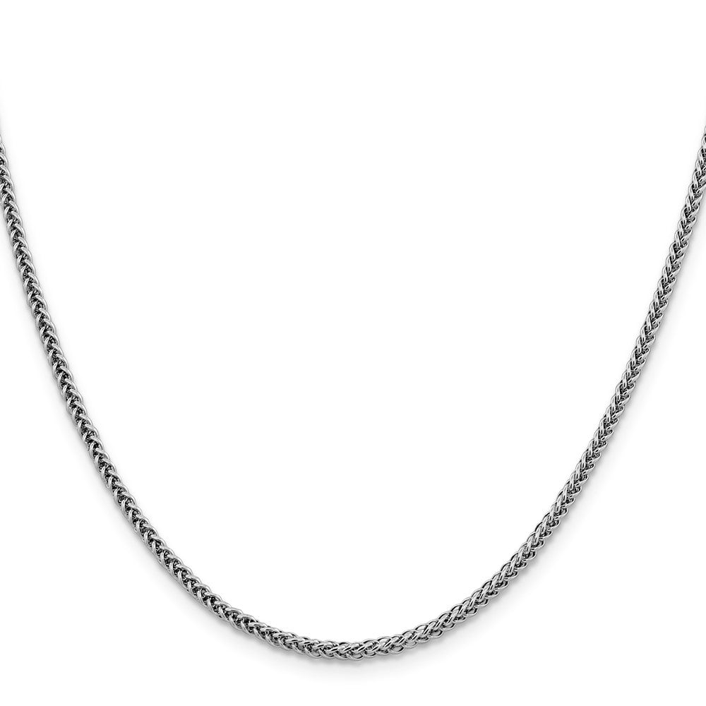 14K White Gold 16 inch 2.35mm Semi-Solid 3-Wire Wheat with Lobster Clasp Chain