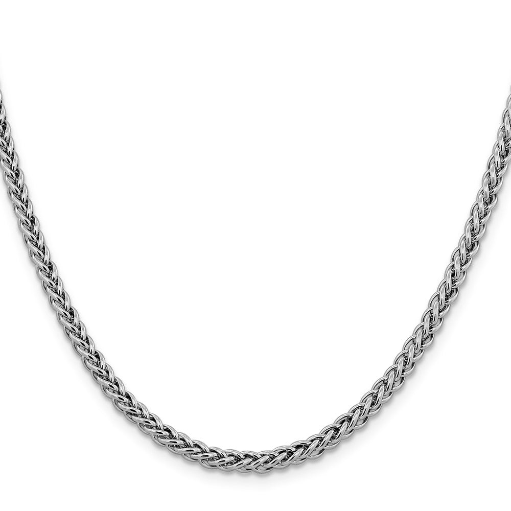 14K White Gold 20 inch 4.3mm Semi-Solid 3-Wire Wheat with Lobster Clasp Chain