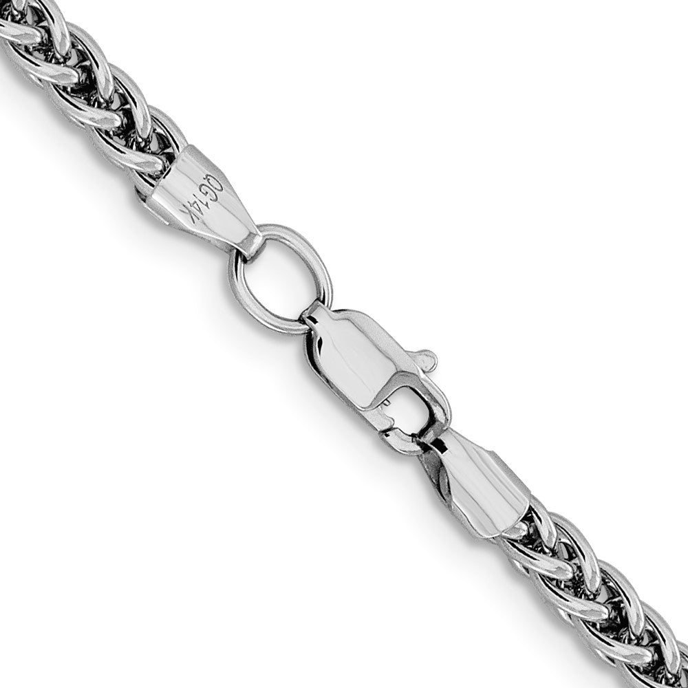 14K White Gold 20 inch 4.3mm Semi-Solid 3-Wire Wheat with Lobster Clasp Chain