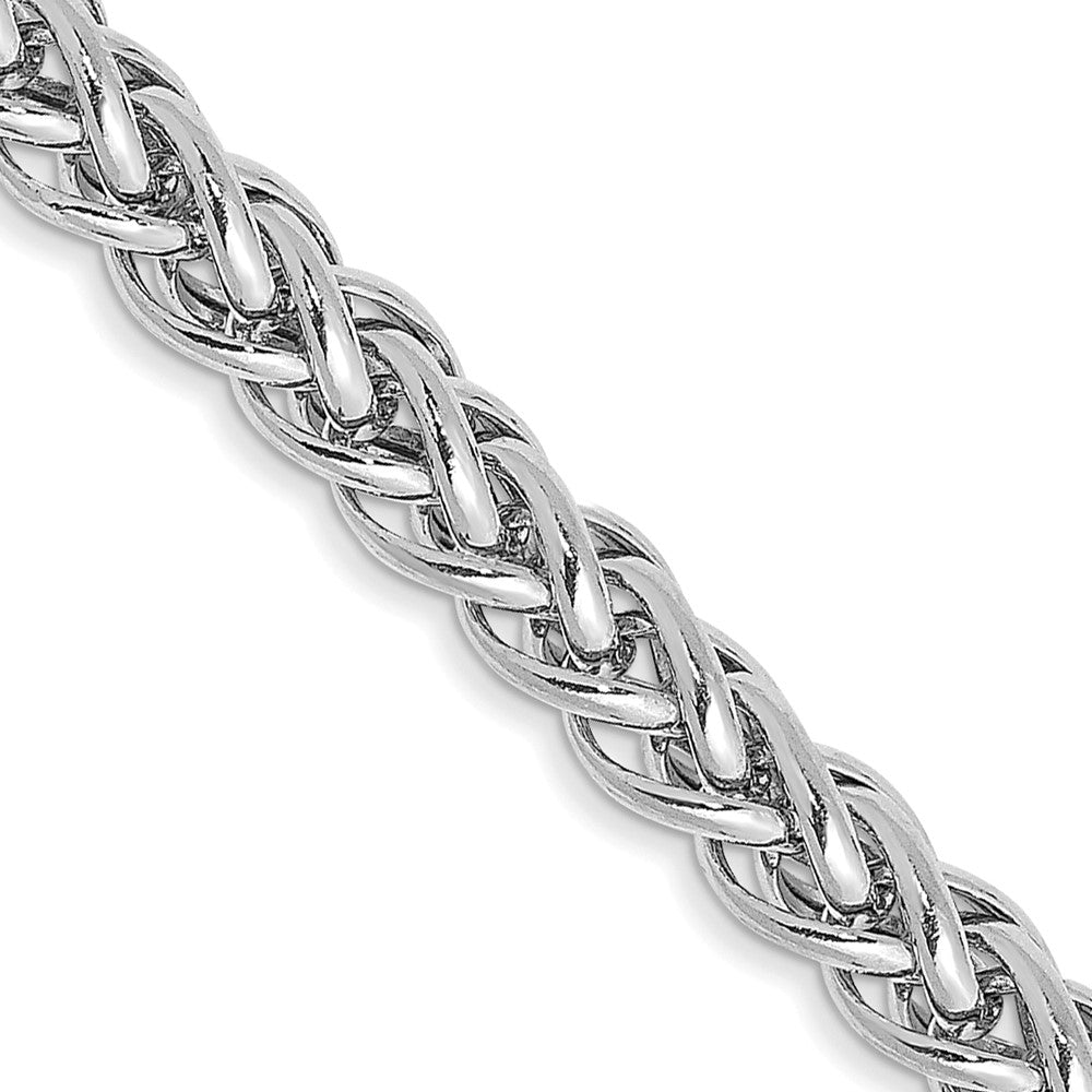 14K White Gold 20 inch 4.3mm Semi-Solid 3-Wire Wheat with Lobster Clasp Chain