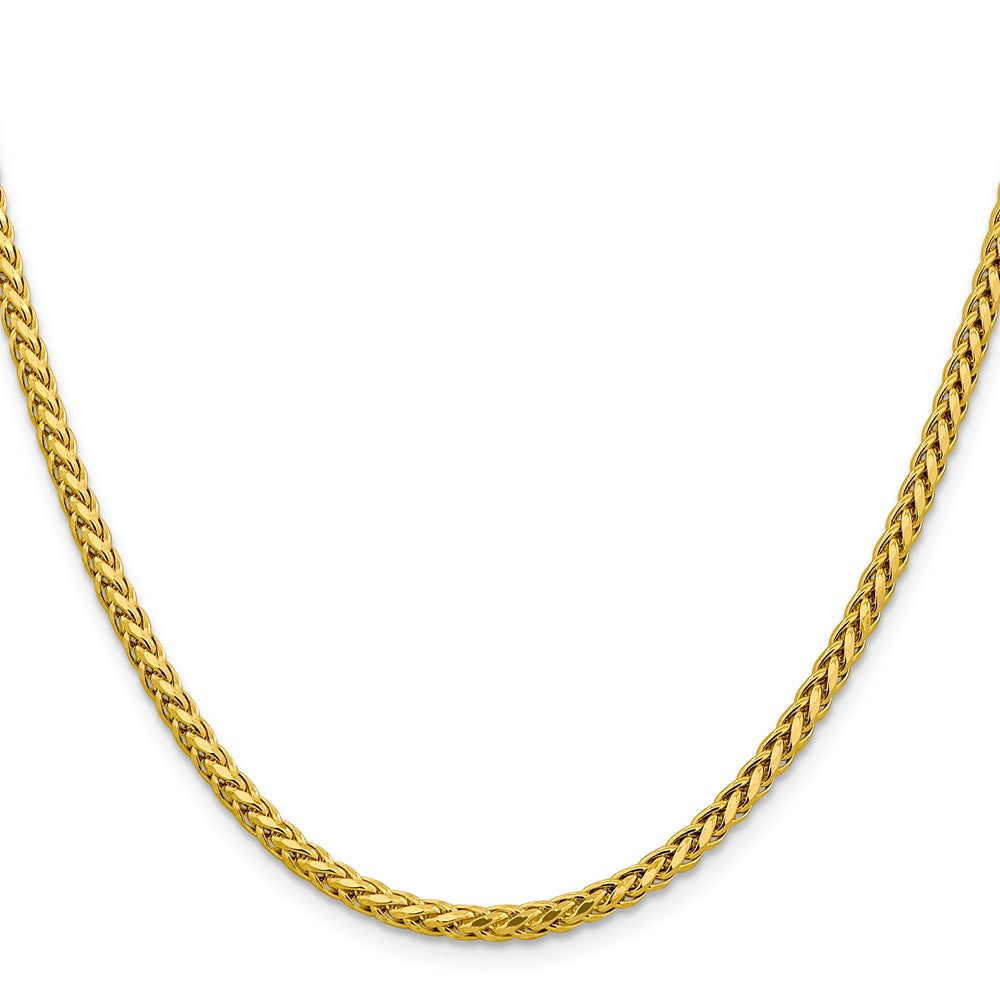 14K 24 inch 3.1mm Semi-Solid Diamond-cut Wheat with Lobster Clasp Chain