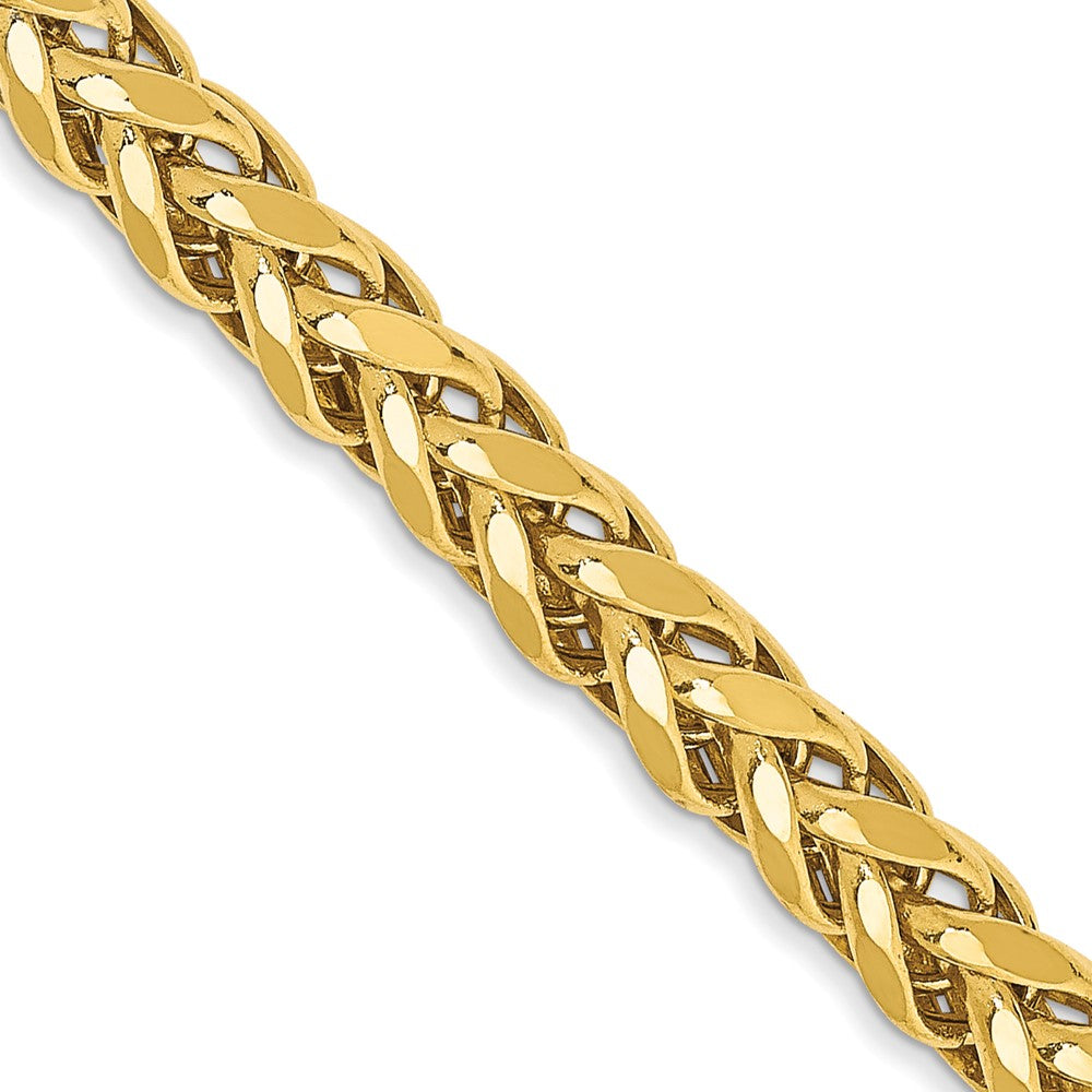 14K 22 inch 3.7mm Semi-Solid Diamond-cut Wheat with Lobster Clasp Chain