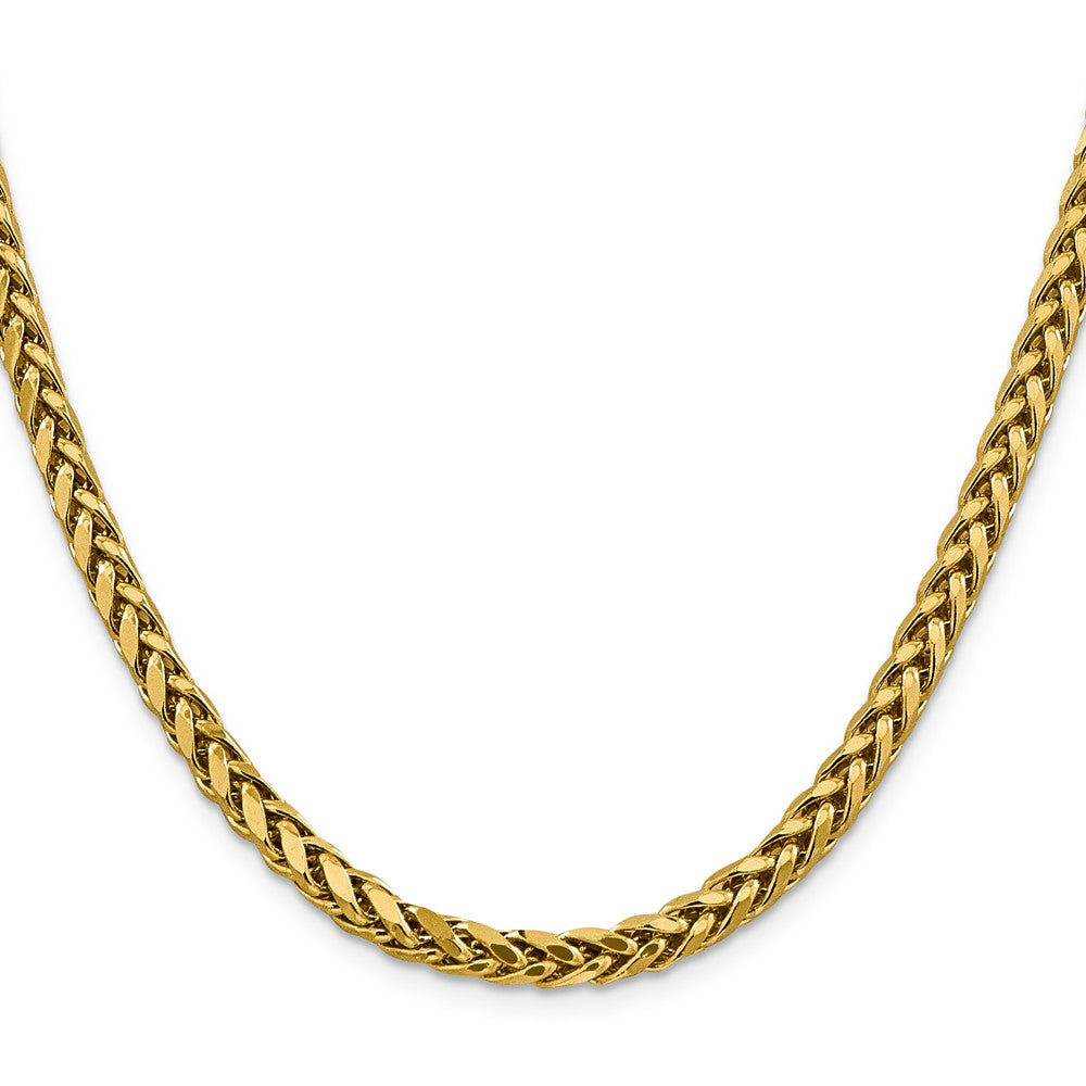 14K 24 inch 5mm Semi-Solid Diamond-cut Wheat with Lobster Clasp Chain