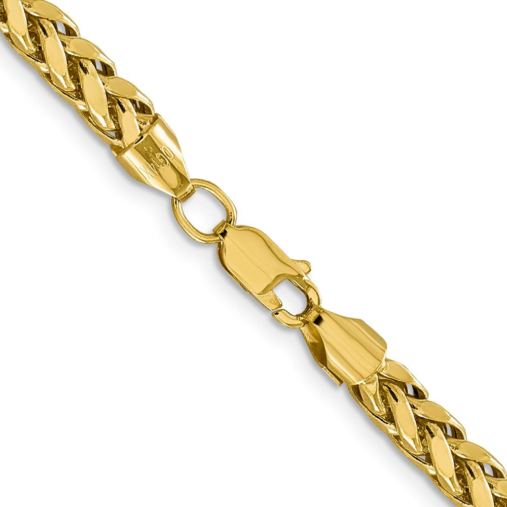 14K 20 inch 5mm Semi-Solid Diamond-cut Wheat with Lobster Clasp Chain