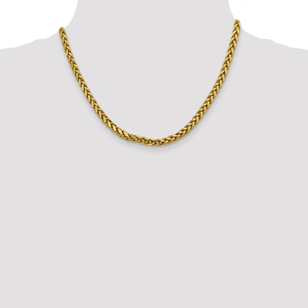 14K 18 inch 5mm Semi-Solid Diamond-cut Wheat with Lobster Clasp Chain