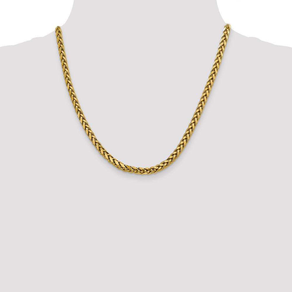 14K 20 inch 5mm Semi-Solid Diamond-cut Wheat with Lobster Clasp Chain