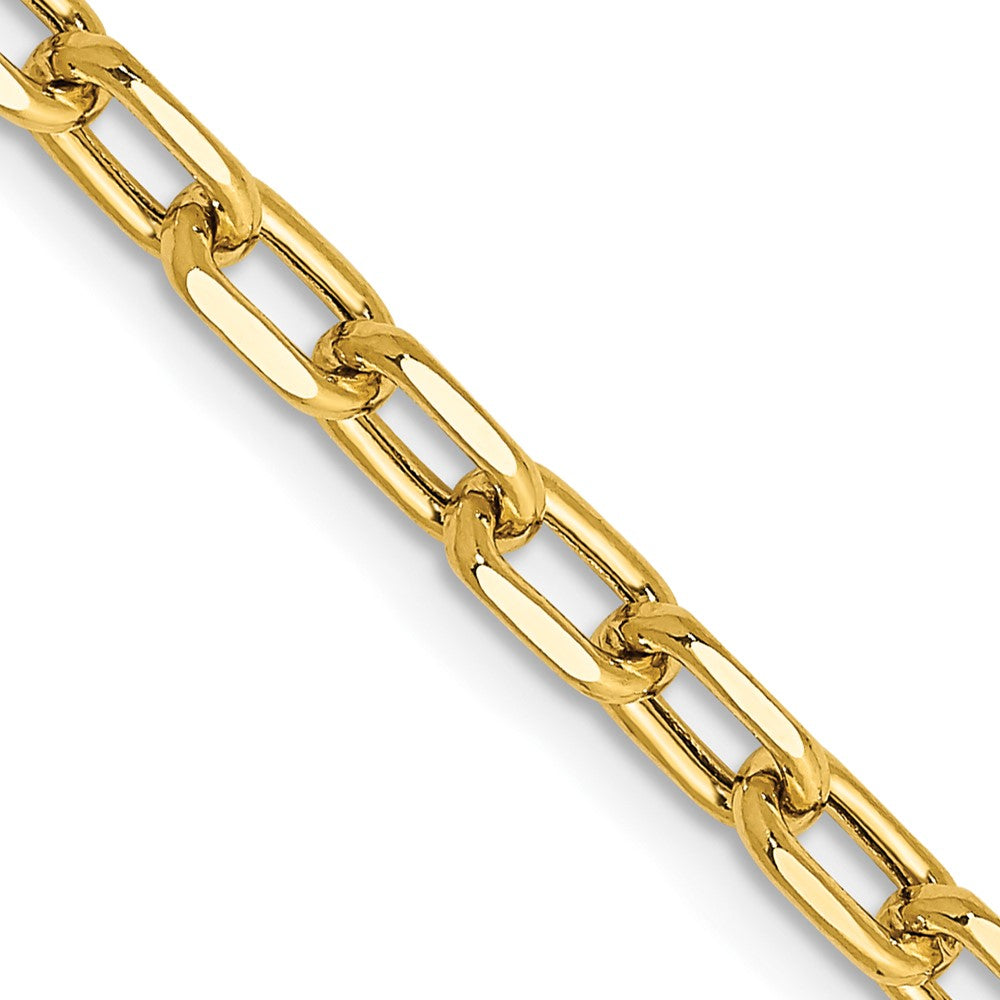 14K  20 inch 3.7mm Semi-Solid Diamond-cut Open Link Cable with Lobster Clasp Chain