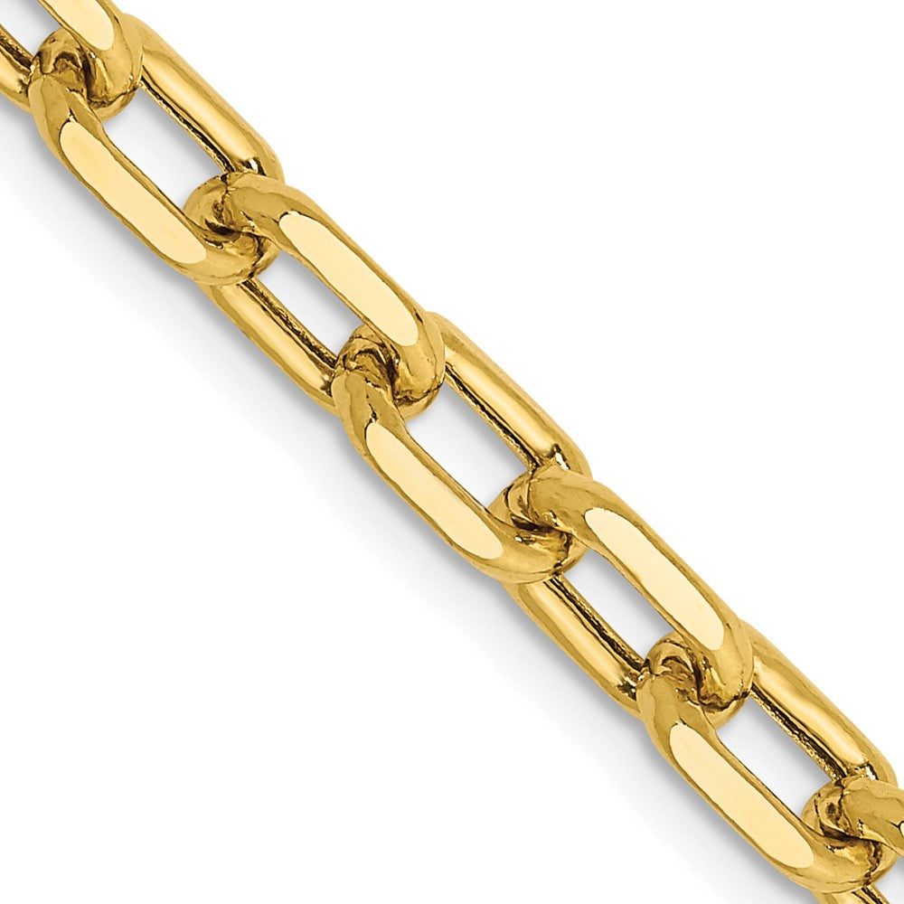 14K 24 inch 4.9mm Semi-Solid Diamond-cut Open Link Cable with Lobster Clasp Chain