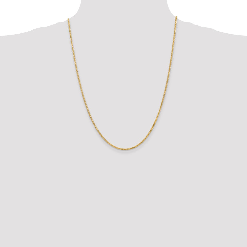 14K 24 inch 2mm Semi-Solid Wheat with Lobster Clasp Chain