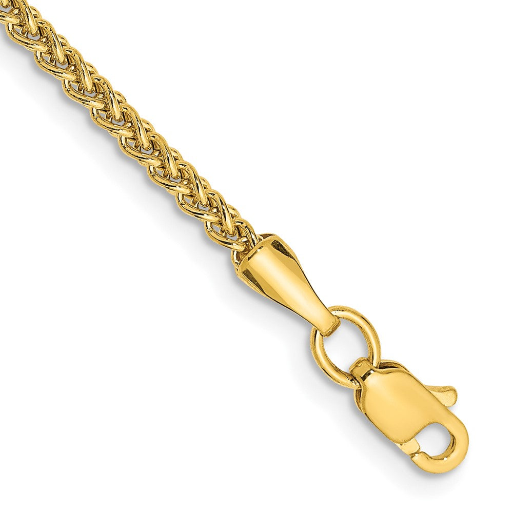 14K 10 inch 2mm Semi-Solid Wheat with Lobster Clasp Anklet