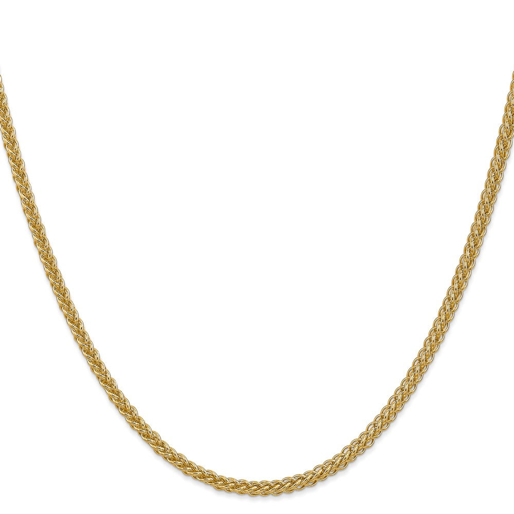 14K 24 inch 2.6mm Semi-Solid 3-Wire Wheat with Lobster Clasp Chain