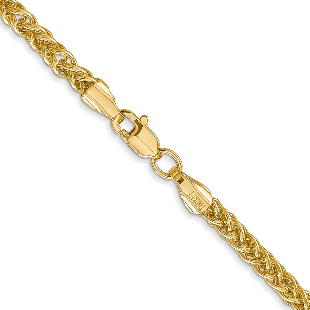 14K 16 inch 2.6mm Semi-Solid 3-Wire Wheat with Lobster Clasp Chain