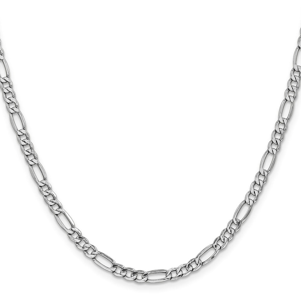 14K White Gold 16 inch 4.4mm Semi-Solid Figaro with Lobster Clasp Chain