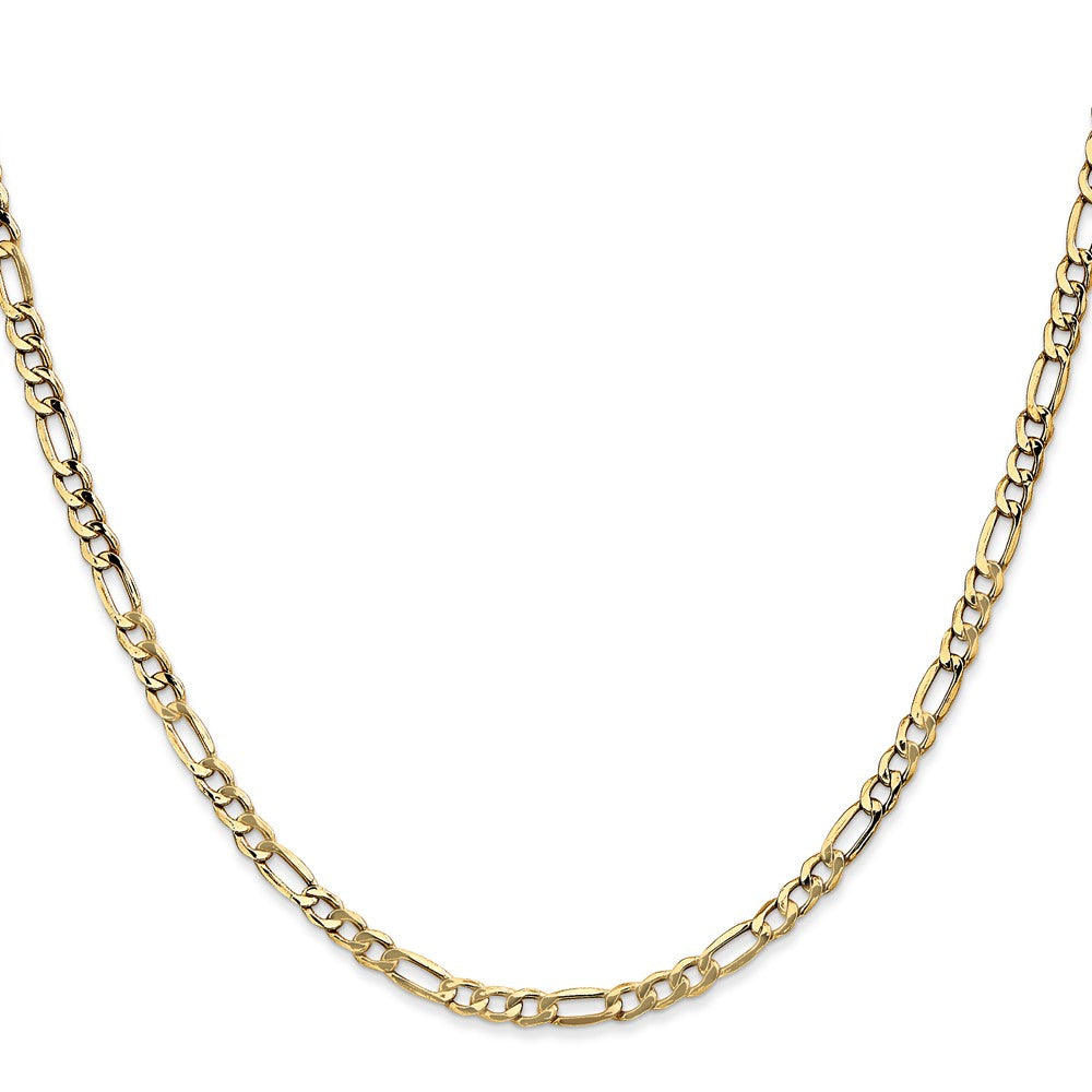 14K 20 inch 3.5mm Semi-Solid Figaro with Lobster Clasp Chain